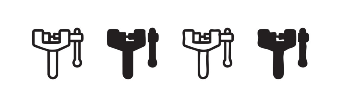 Cable Grip/Tensioner Icons: Outline and Silhouette Styles