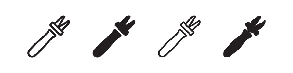 Obraz premium Garden Fork or Tool Icon Set for Agriculture and Manual Work