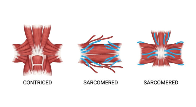 Muscle Contraction and Sarcomere Structure Diagram