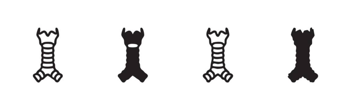 Trachea and larynx icons set