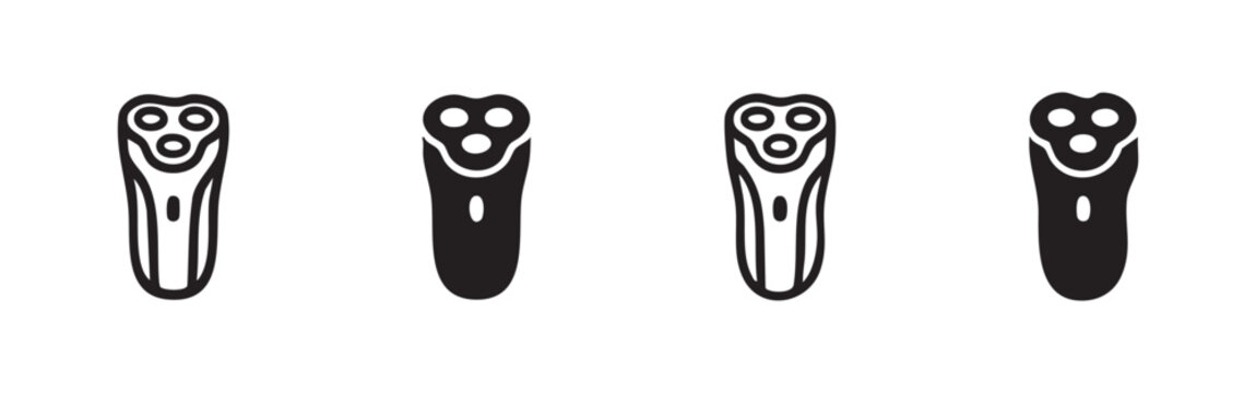 Electric razor and shaver icons set