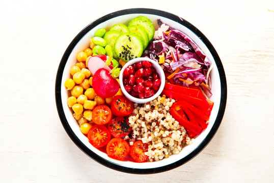 Vegan healthy poke bowls. Healthy eating.
