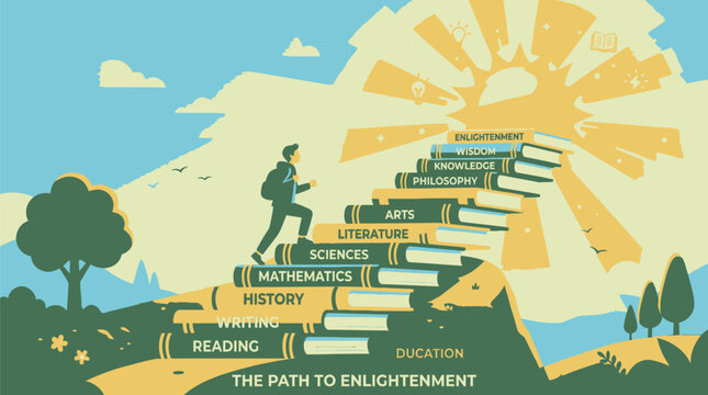 Path to Enlightenment Educational Concept Illustration