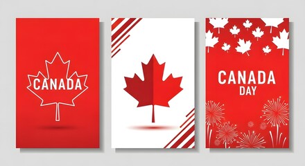 Obraz premium Celebrate canada day vibrant banner designs with maple leaves patriotic canadian imagery for july 1st