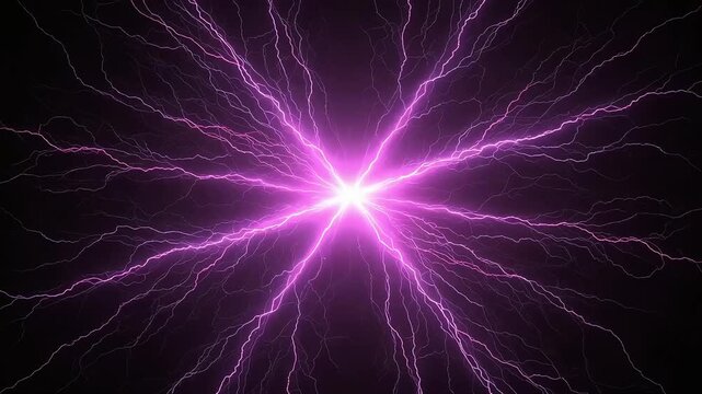 A plasma effect with purple lightning radiating violently in all directions from the center.