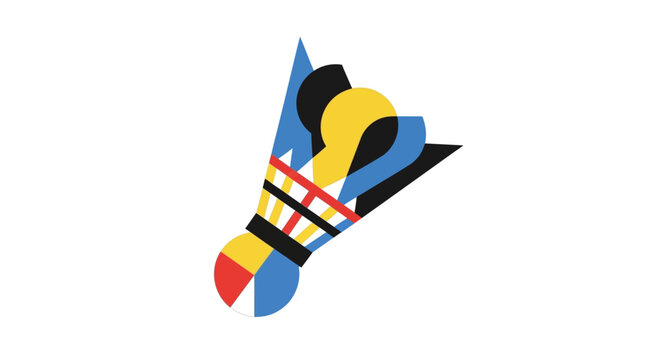 colorful vector illustration of a shuttlecock
