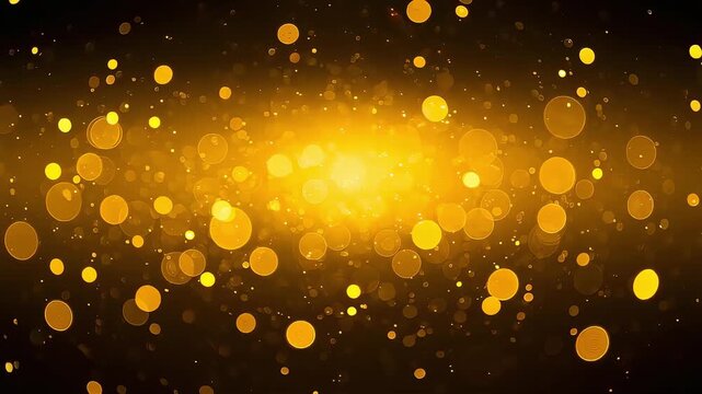 A golden bokeh effect and soft particles of light fill the entire screen.