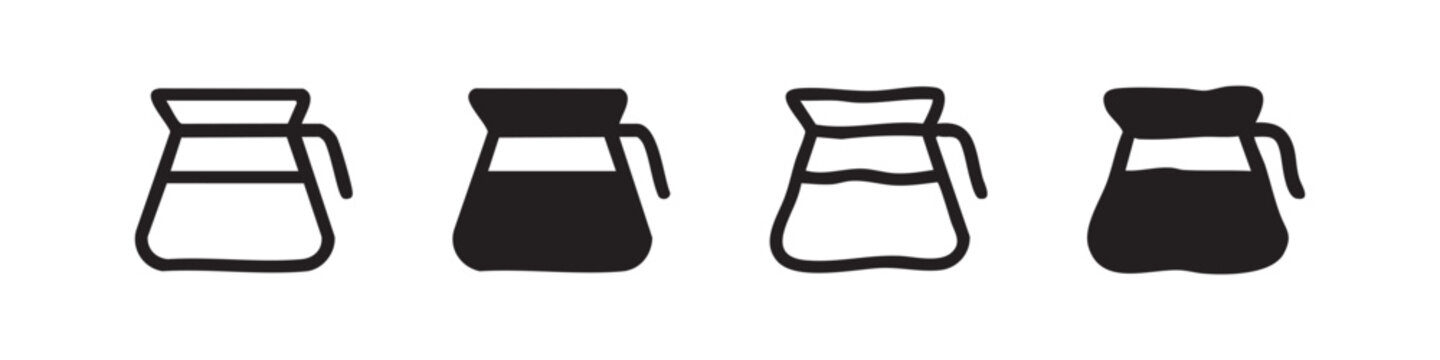 Set of coffee pots or jugs icons