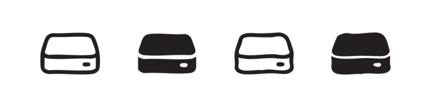 Set of battery or power icons