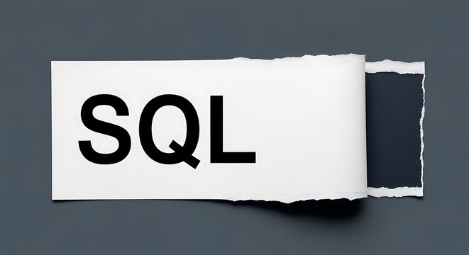 Ripped Paper Showing SQL Database Programming Language Text