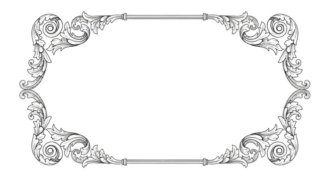 Ornate Metallic Decorative Border Frame.