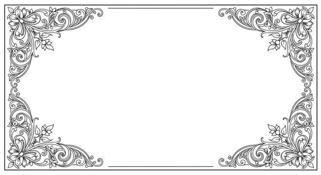 Ornate Decorative Border Design Element.
