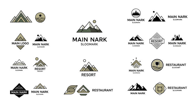 Mountain Resort Logos and Labels.