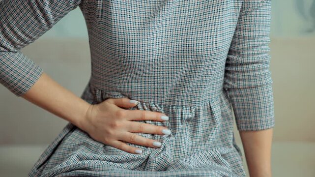 Severe Belly Ache And Digestive Issues. Health Problems And Menstrual Cramps