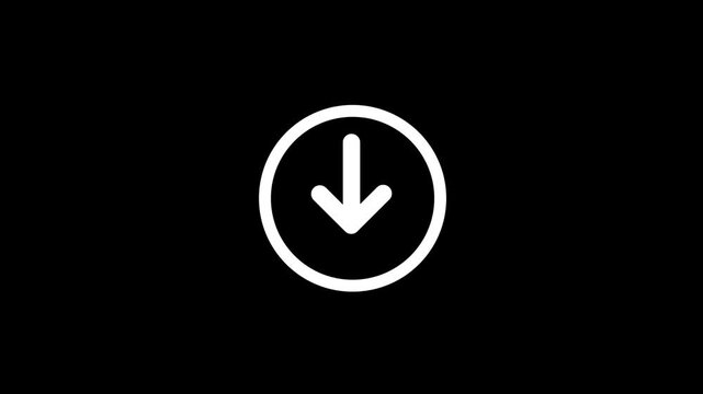 Download icon animation isolated on black background, 
