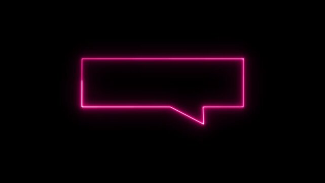 Neon Speech bubble icon or Circle empty frame Animation social media chat, online messaging, and 