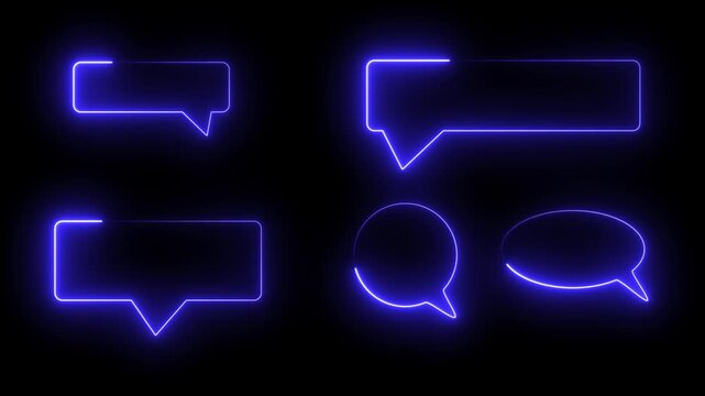 glowing neon sign vector illustration, Animation social media chat, online messaging, and futuristic technology connectivity