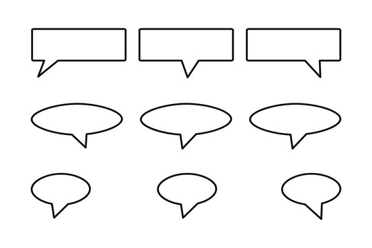 Modern speech bubble sign icon set conversation and comment chat box symbol vector illustration