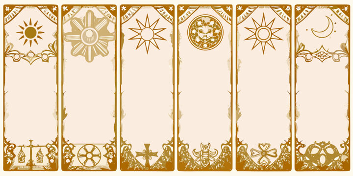 tarot card backs vector illustration ornate vintage design