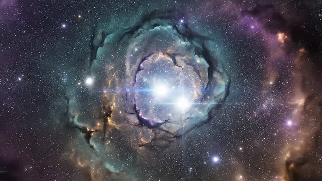 Cosmic nebula with star cluster ideal for sleek commercial backgrounds and title sequences
