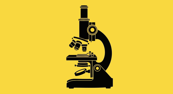 microscope icon on yellow background