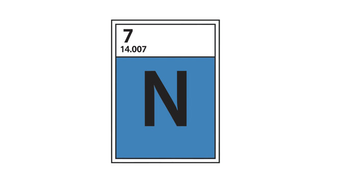 Nitrogen element periodic table tile vector illustration