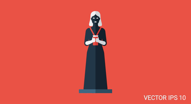 Nun in prayer pose vector illustration