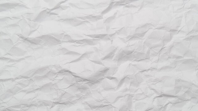 Stop motion of crumpled white paper texture, abstract loop background