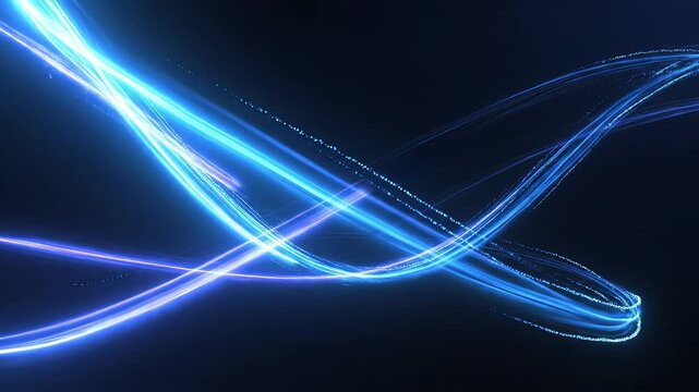 Blue light streaks on dark background ideal for sleek commercial backgrounds and title sequences