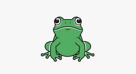 Obraz premium Cartoon frog illustration isolated on white background for various designs