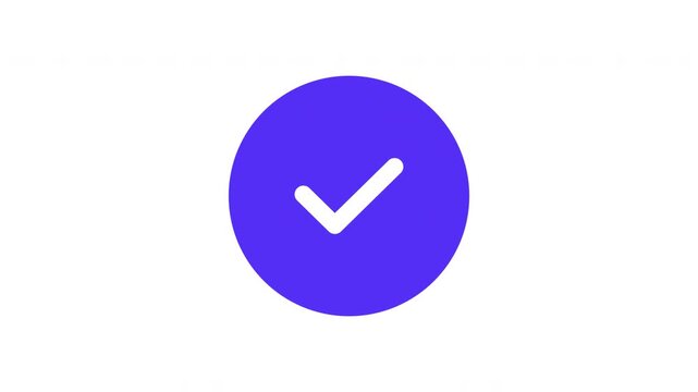 4K Blue Checkmark Overlay Animation for Video Projects