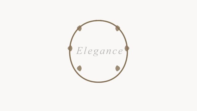 Minimalist elegant circular frame featuring subtle decorative dots and Elegance typography perfect for luxury branding wedding invitations or sophisticated design