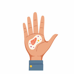 Obraz premium Hand with colorful rash or skin condition illustration