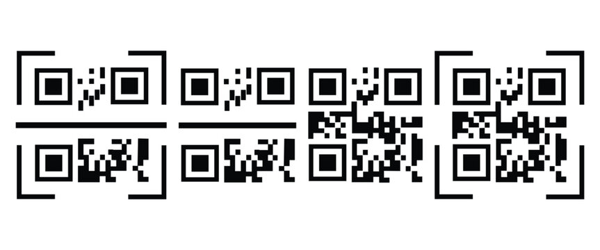 QR Code Scanner Icon &ndash; Business Payment and Mobile Pay Symbol Vector on White Background