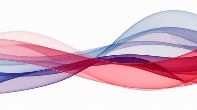 Abstract flowing waves of red and blue colors on white background for modern design and decoration