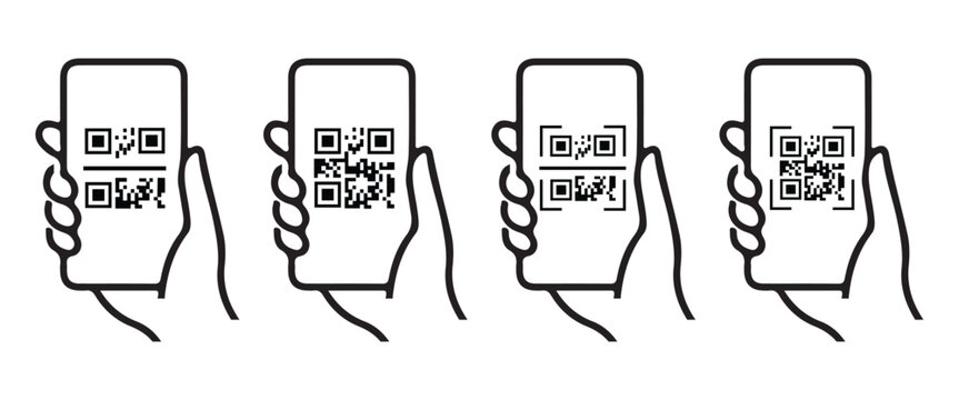 QR Code Scanner Icon &ndash; Business Payment and Mobile Pay Symbol Vector on White Background