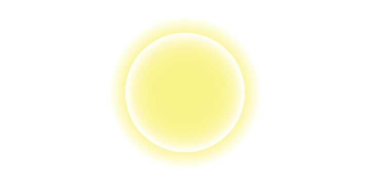 Sun icon with rays out of roundels. Sign or logo design with yellow cute sun. Aggregated illustration.