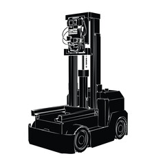 Autonomous forklift vehicle in vector silhouette set bundle for industry. © MdRafiul