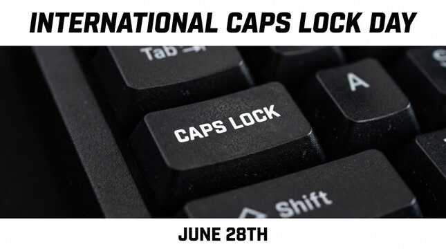 International Caps Lock Day keyboard button close-up