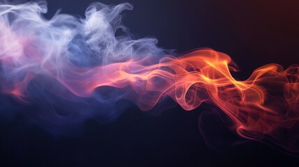 Obraz premium vibrant smoke swirl with fiery gradient glow