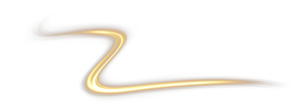Yellow glowing abstract wave effect creating neon light trails effect.