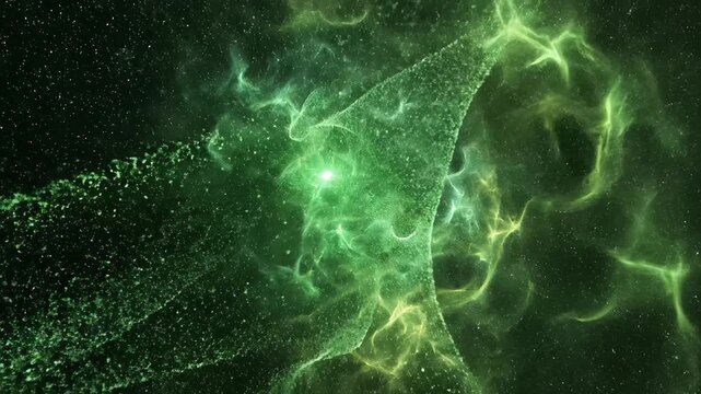 Abstract green cosmic energy for creative digital media and visual arts