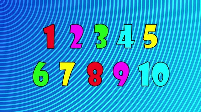 Colorful display of fundamental numbers from one to ten, designed as an engaging visual aid for early childhood education and counting