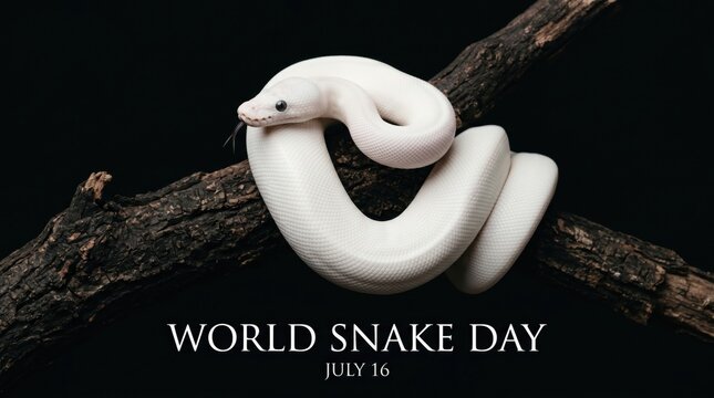 white snake on branch world snake day