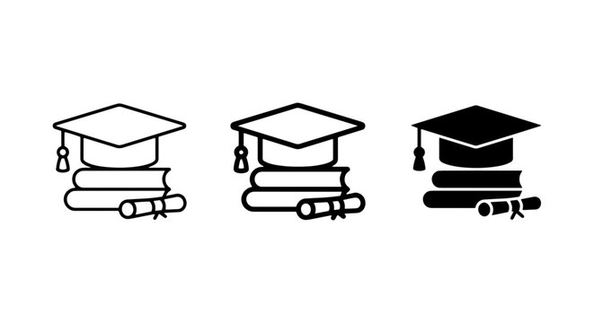 vector education graduation caps and books