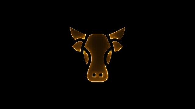 Gold cow head with horns animal