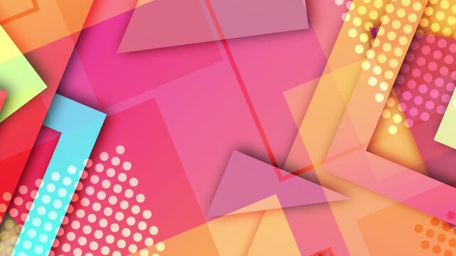 Vibrant Pink and Orange Abstract Geometric Motion Background