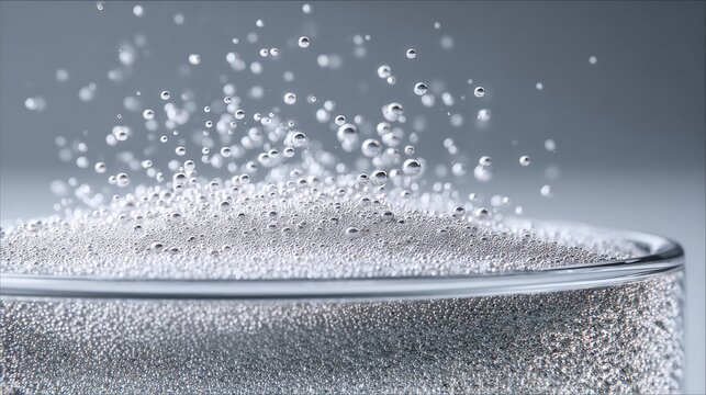Electrolyte supplement effervescent tablet macro with bubbling detail for scientific and packaging hero