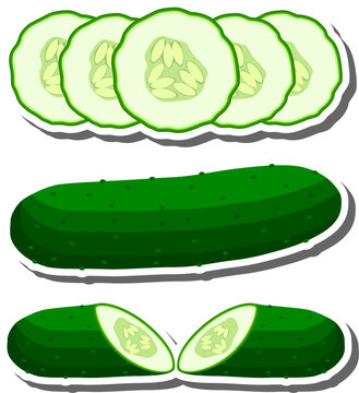 Set tasty natural eco product vegetable cucumber