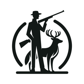 minimalist hunter silhouette outdoor icon